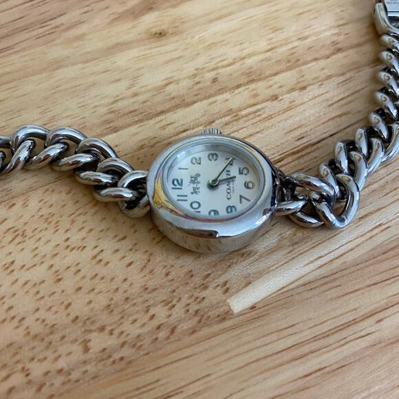 Coach Silver Stainless Steel Link Chain Watch Bracelet - Picture 5 of 11